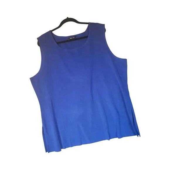New $188 Misook Tank Top Size 2X Blue Scoop Neck Sleeveless Pullover - Picture 6 of 7